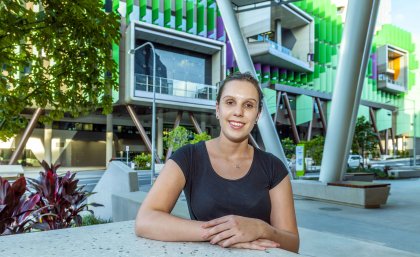Alice Edwards, pictured at Lady Cilento Children's Hospital, is considering health architecture after her graduation.